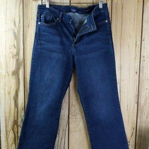 chaps denim jeans size 10 blue mid rise crop kick straight